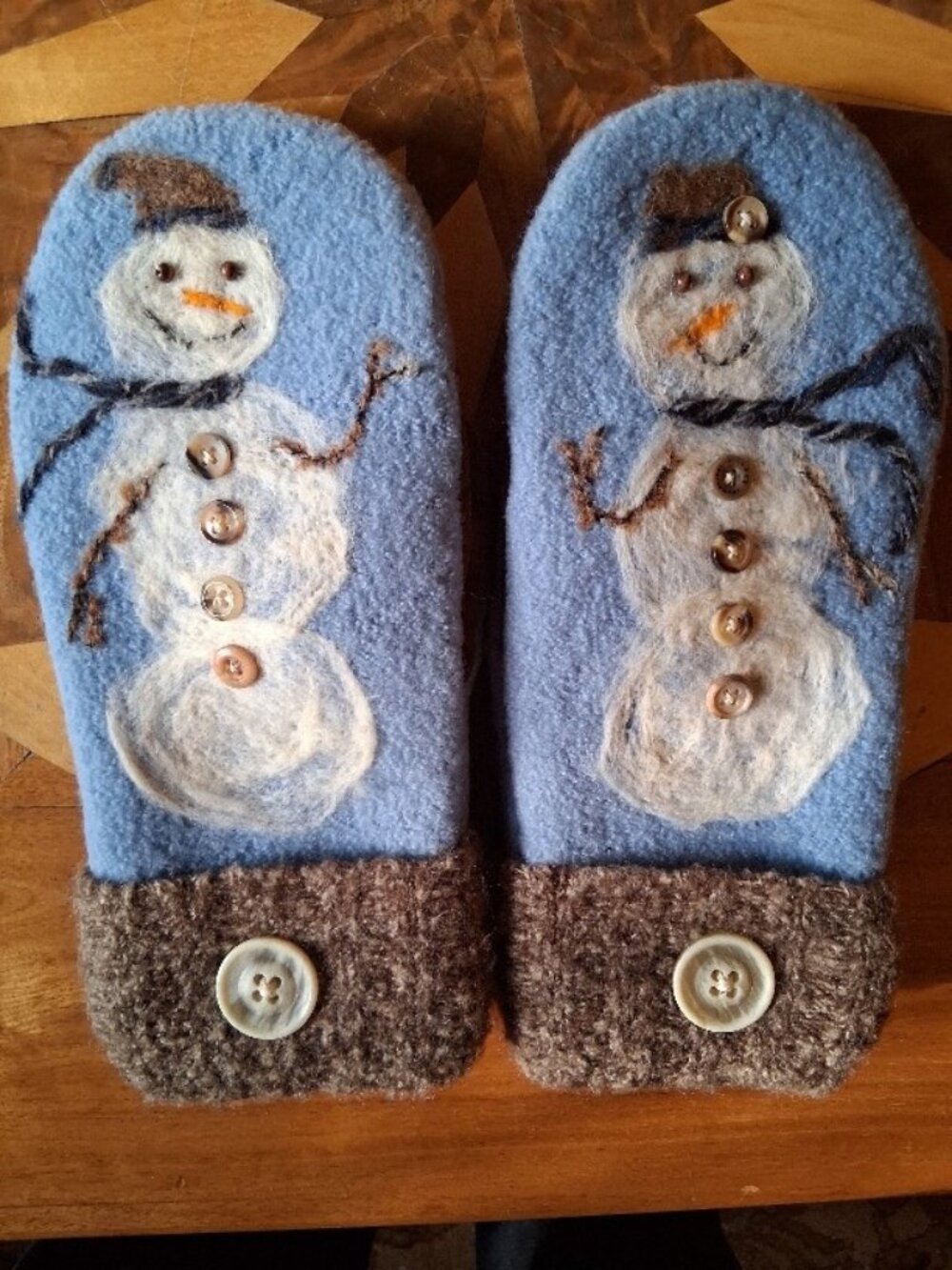 Artisan Knitted and Felted Wool Mittens
